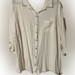 Naif Beige Women’s Button-Up Blouse-2X